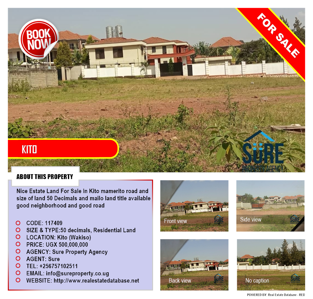 Residential Land  for sale in Kito Wakiso Uganda, code: 117409