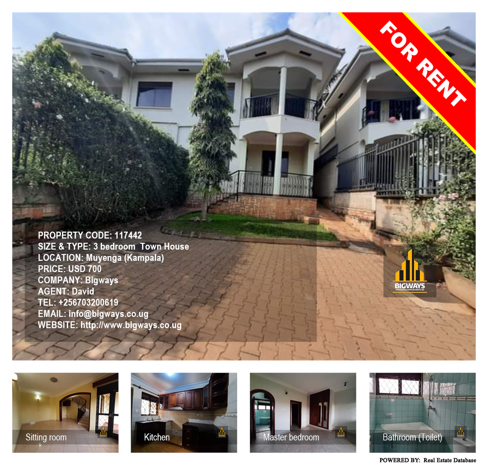 3 bedroom Town House  for rent in Muyenga Kampala Uganda, code: 117442