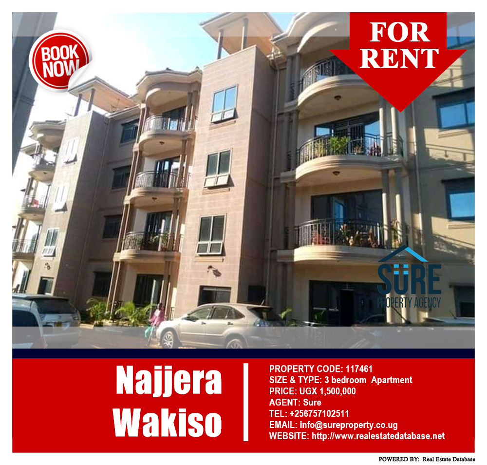 3 bedroom Apartment  for rent in Najjera Wakiso Uganda, code: 117461