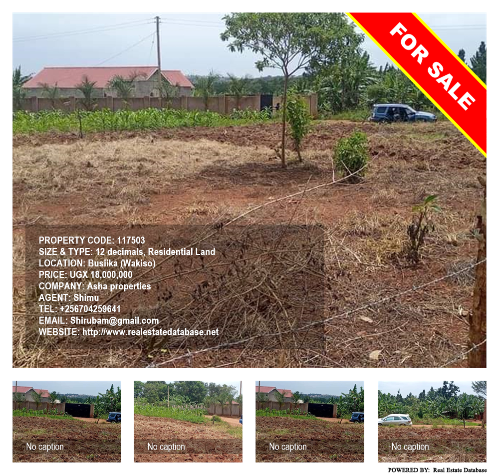 Residential Land  for sale in Busiika Wakiso Uganda, code: 117503