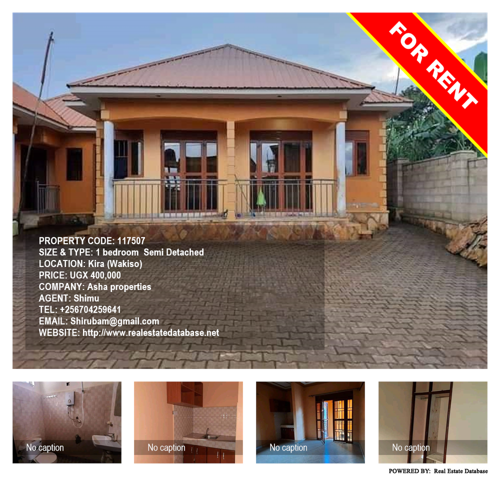 1 bedroom Semi Detached  for rent in Kira Wakiso Uganda, code: 117507