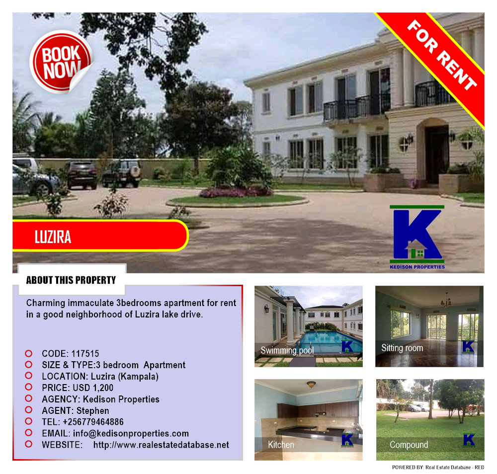 3 bedroom Apartment  for rent in Luzira Kampala Uganda, code: 117515