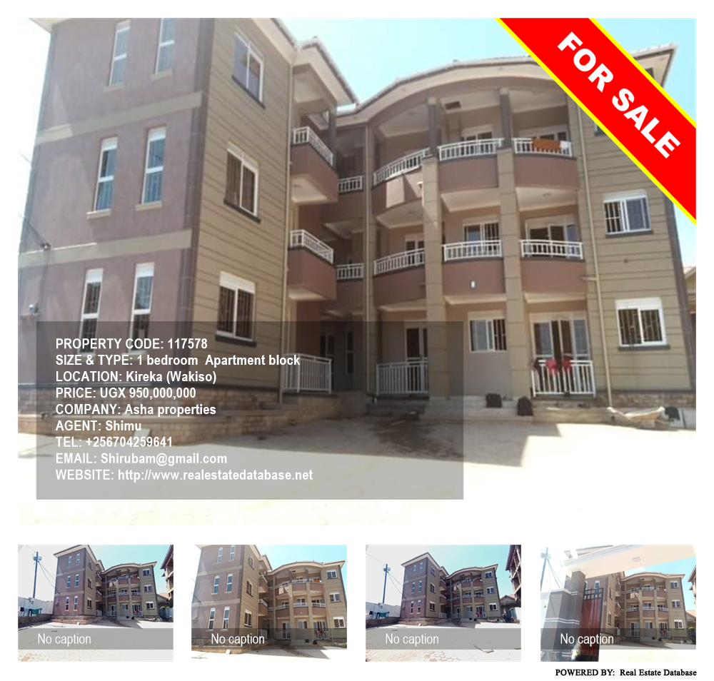 1 bedroom Apartment block  for sale in Kireka Wakiso Uganda, code: 117578