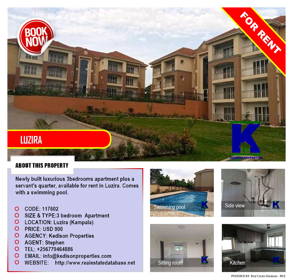 3 bedroom Apartment  for rent in Luzira Kampala Uganda, code: 117602