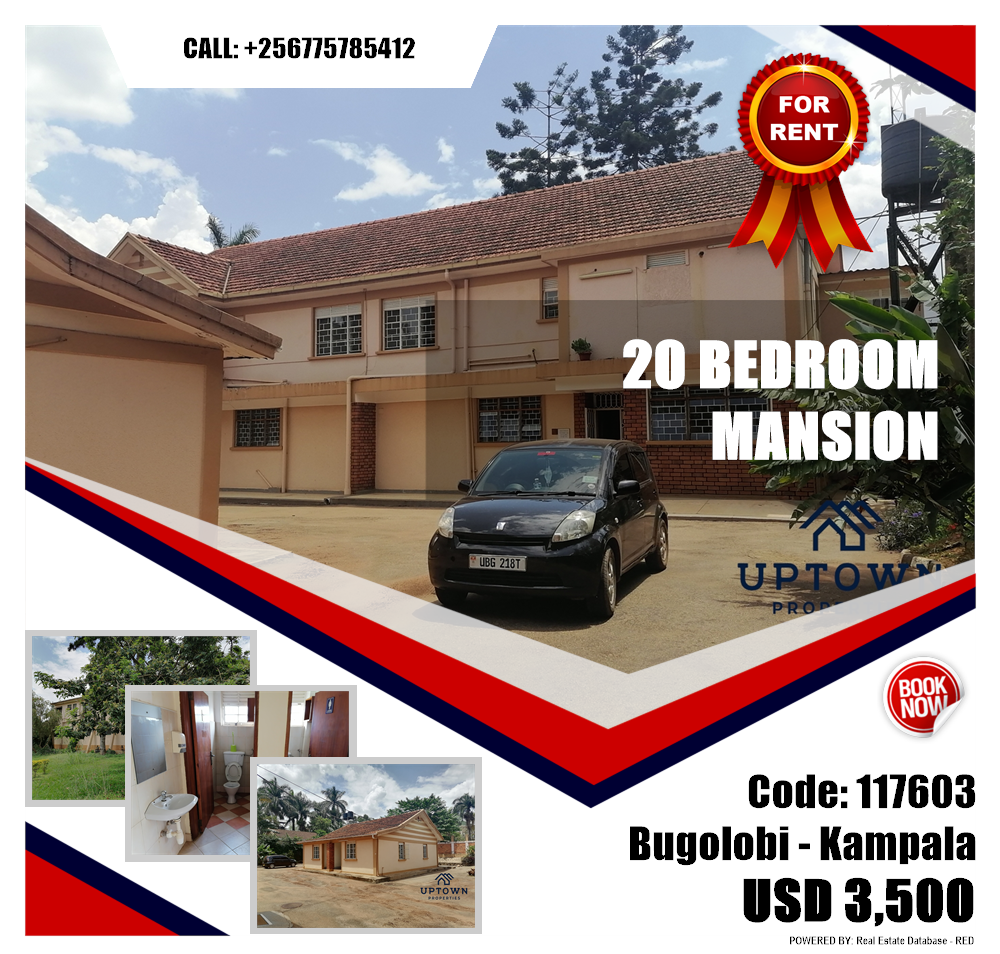 20 bedroom Mansion  for rent in Bugoloobi Kampala Uganda, code: 117603