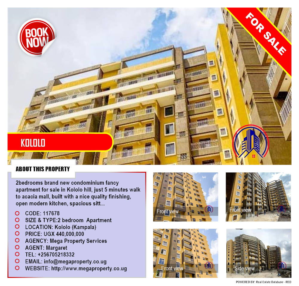 2 bedroom Apartment  for sale in Kololo Kampala Uganda, code: 117678