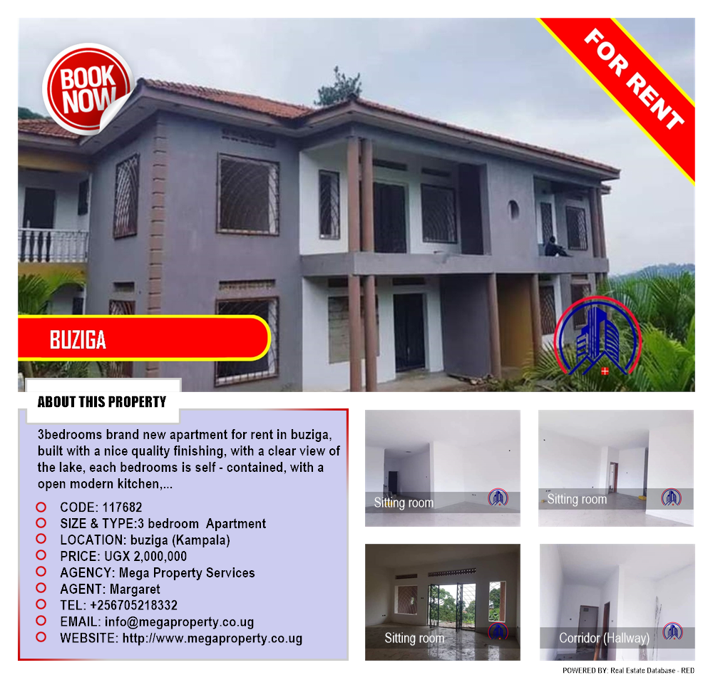 3 bedroom Apartment  for rent in Buziga Kampala Uganda, code: 117682