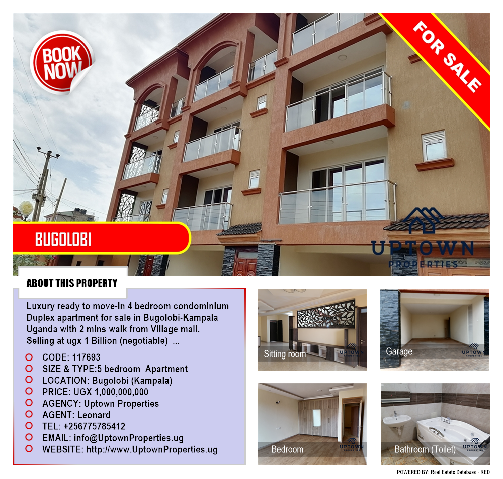 5 bedroom Apartment  for sale in Bugoloobi Kampala Uganda, code: 117693