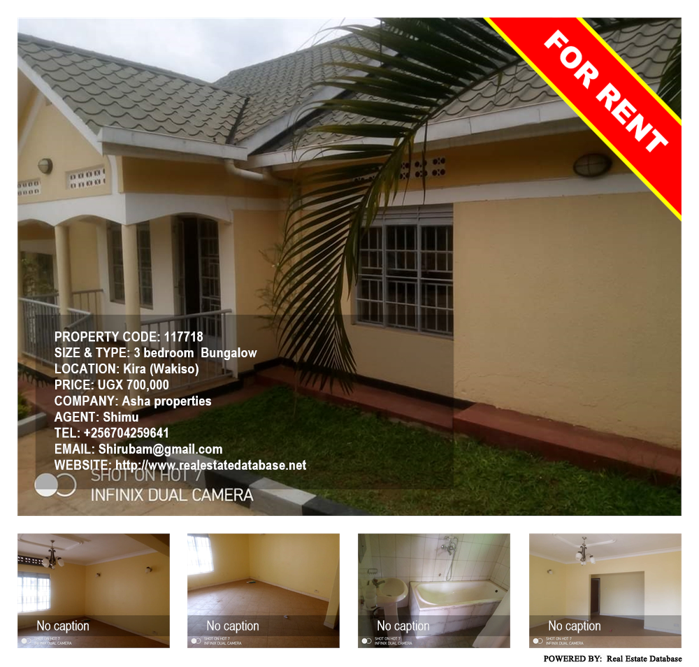 3 bedroom Bungalow  for rent in Kira Wakiso Uganda, code: 117718