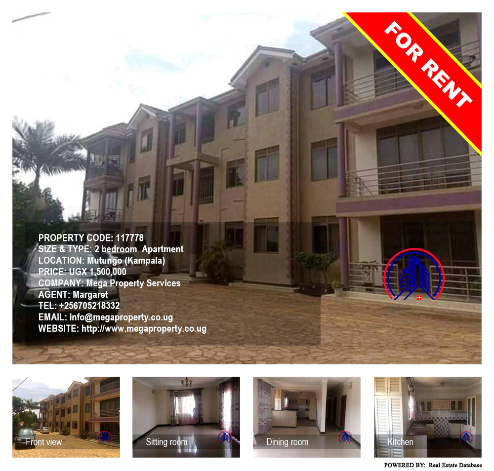 2 bedroom Apartment  for rent in Mutungo Kampala Uganda, code: 117778