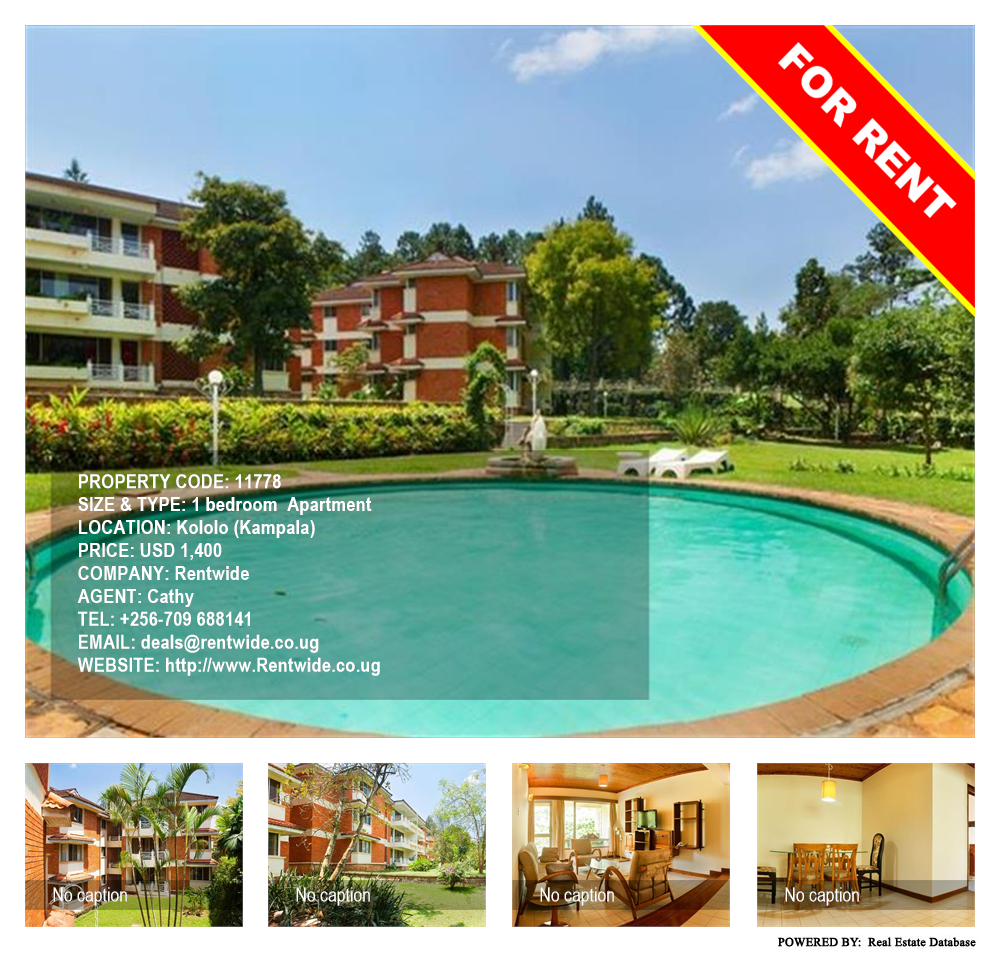 1 bedroom Apartment  for rent in Kololo Kampala Uganda, code: 11778