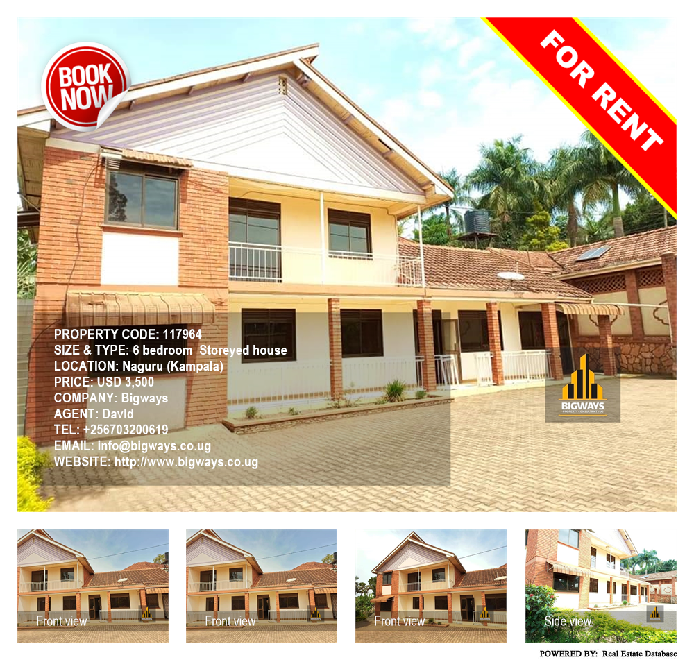 6 bedroom Storeyed house  for rent in Naguru Kampala Uganda, code: 117964