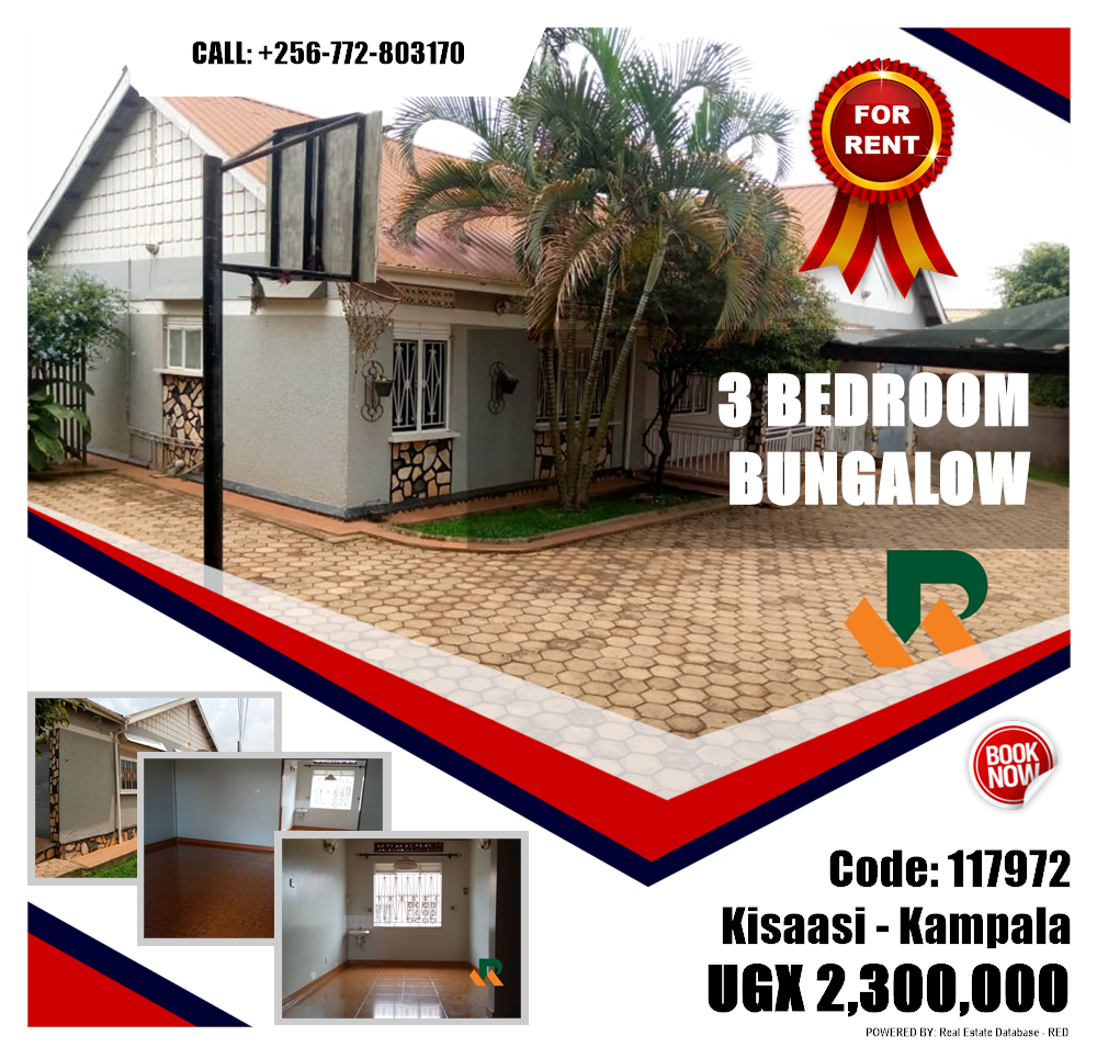 3 bedroom Bungalow  for rent in Kisaasi Kampala Uganda, code: 117972