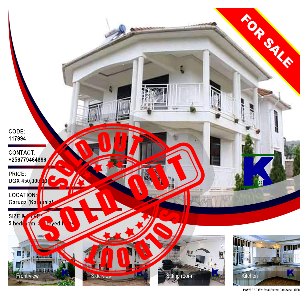 5 bedroom Storeyed house  for sale in Garuga Kampala Uganda, code: 117994