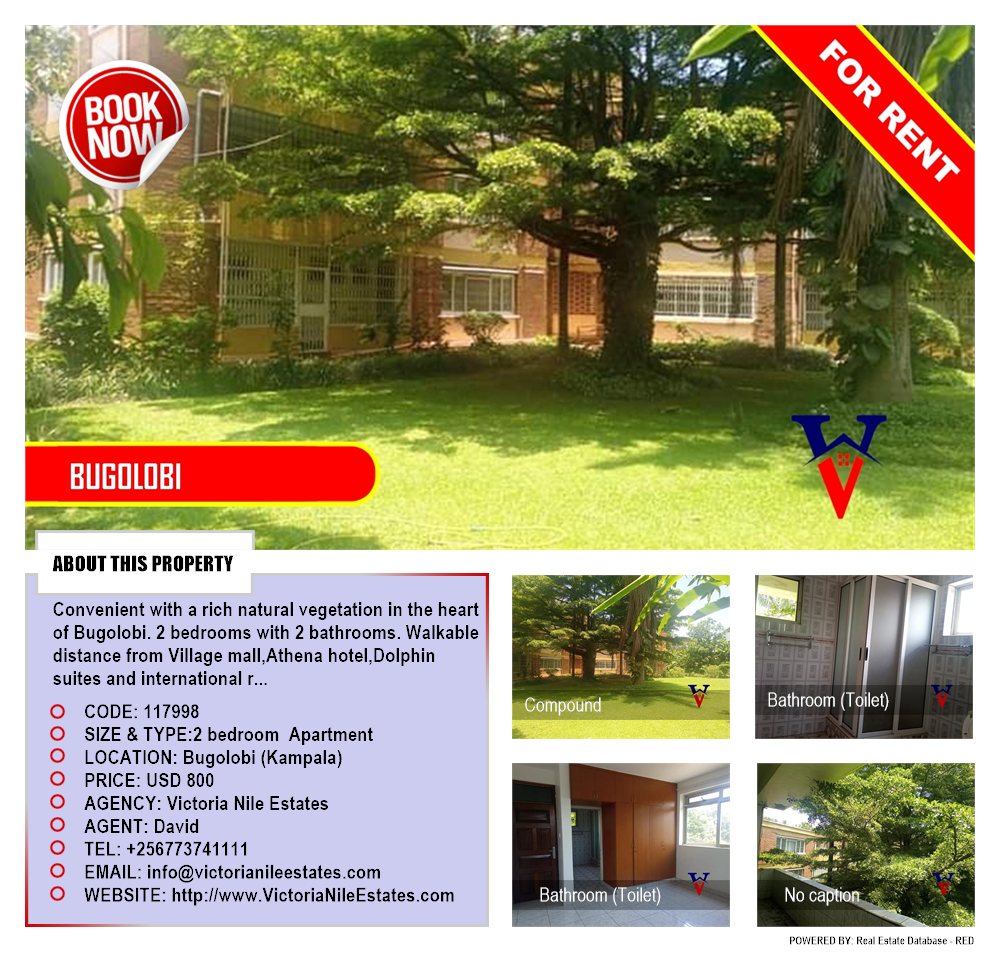 2 bedroom Apartment  for rent in Bugoloobi Kampala Uganda, code: 117998
