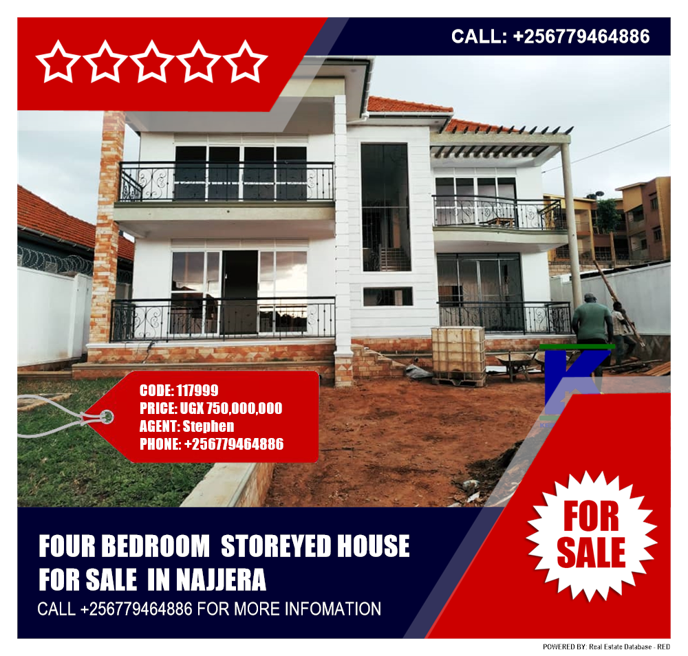 4 bedroom Storeyed house  for sale in Najjera Kampala Uganda, code: 117999