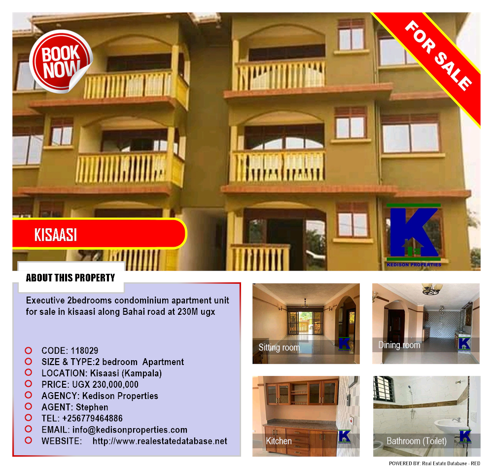 2 bedroom Apartment  for sale in Kisaasi Kampala Uganda, code: 118029