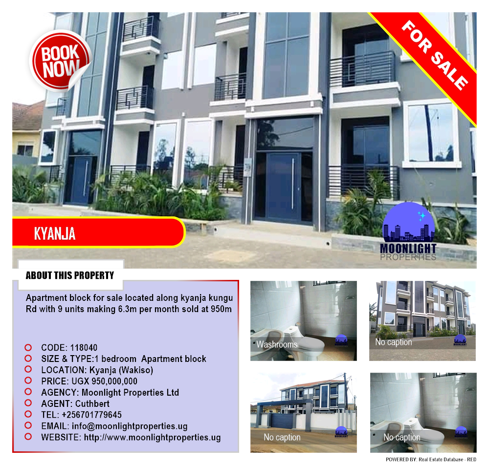 1 bedroom Apartment block  for sale in Kyanja Wakiso Uganda, code: 118040