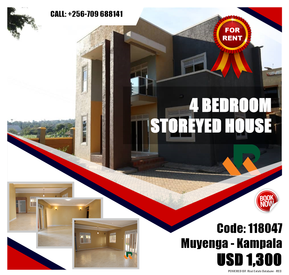 4 bedroom Storeyed house  for rent in Muyenga Kampala Uganda, code: 118047