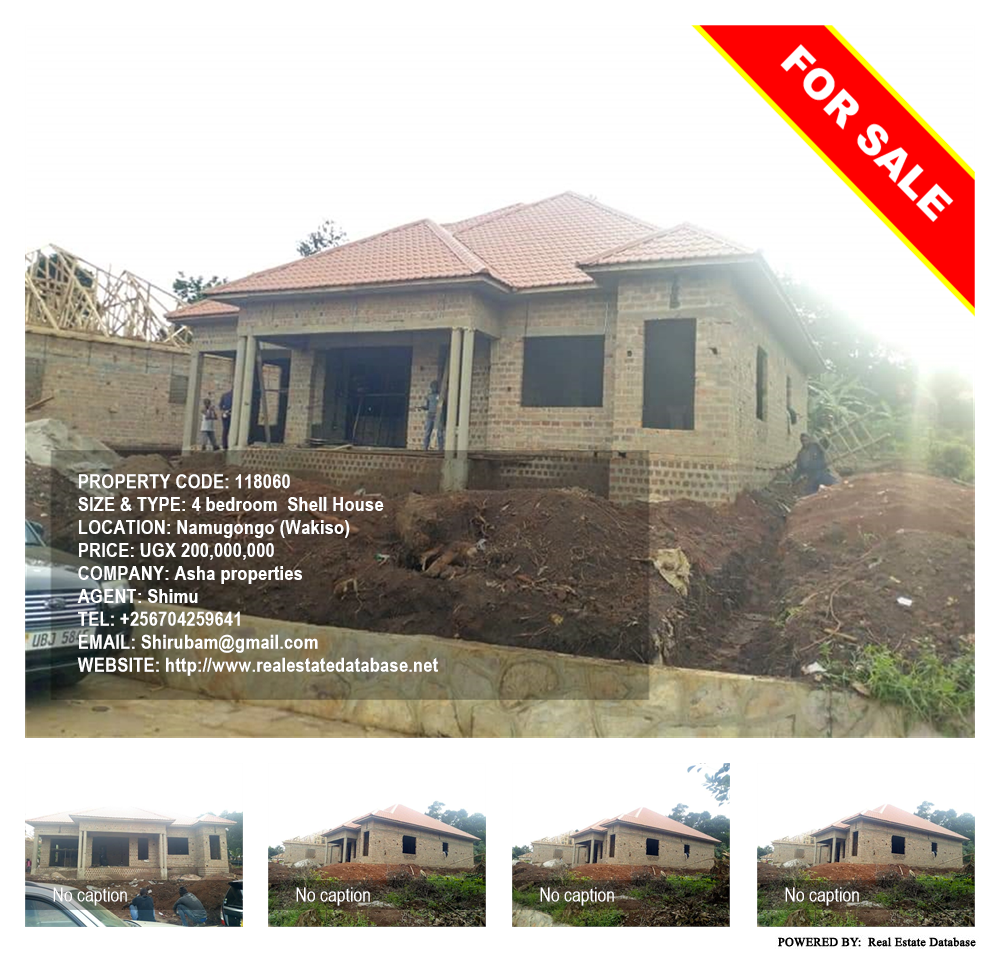 4 bedroom Shell House  for sale in Namugongo Wakiso Uganda, code: 118060
