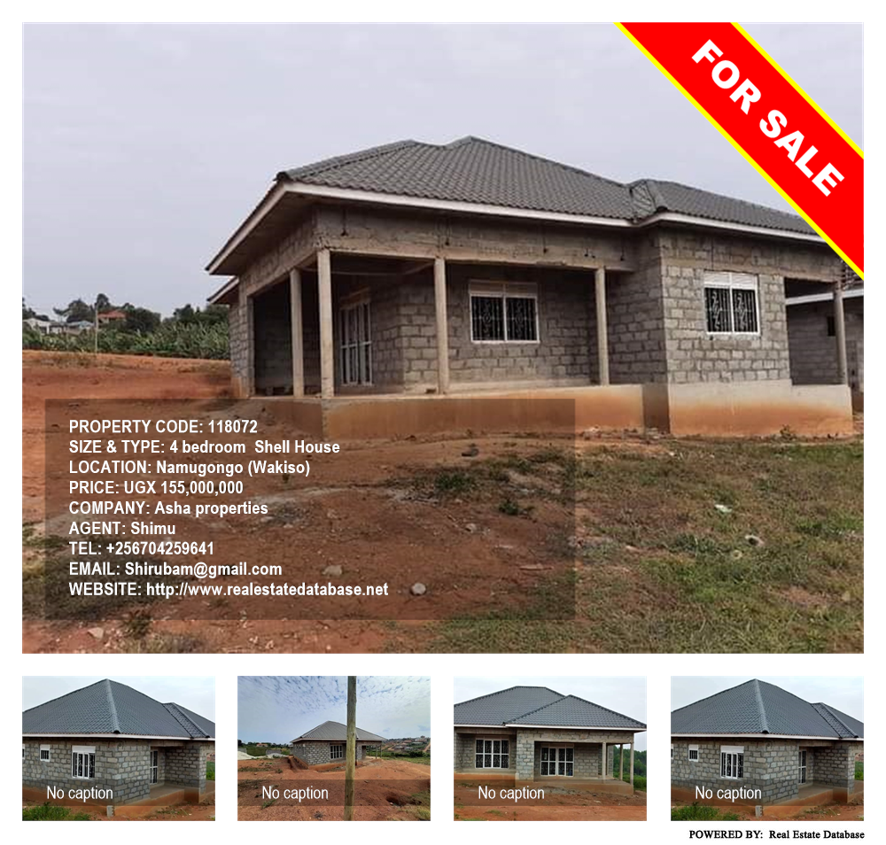 4 bedroom Shell House  for sale in Namugongo Wakiso Uganda, code: 118072