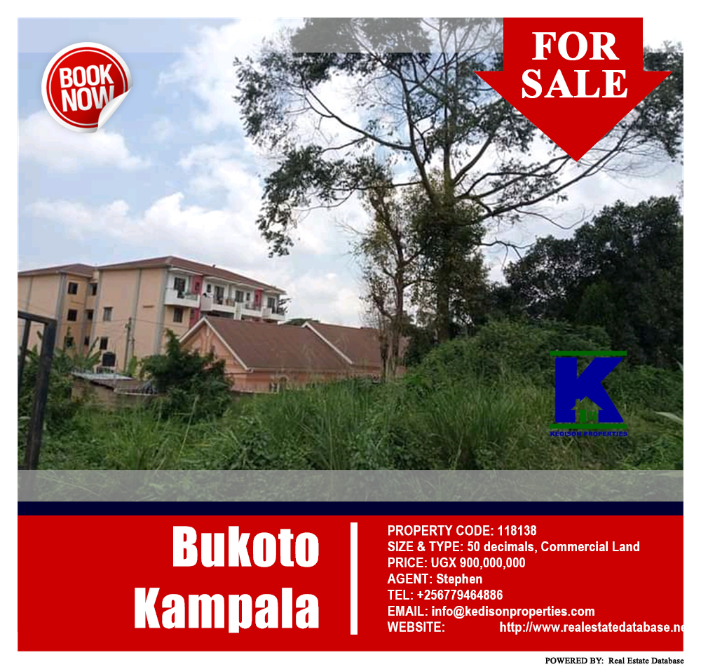 Commercial Land  for sale in Bukoto Kampala Uganda, code: 118138
