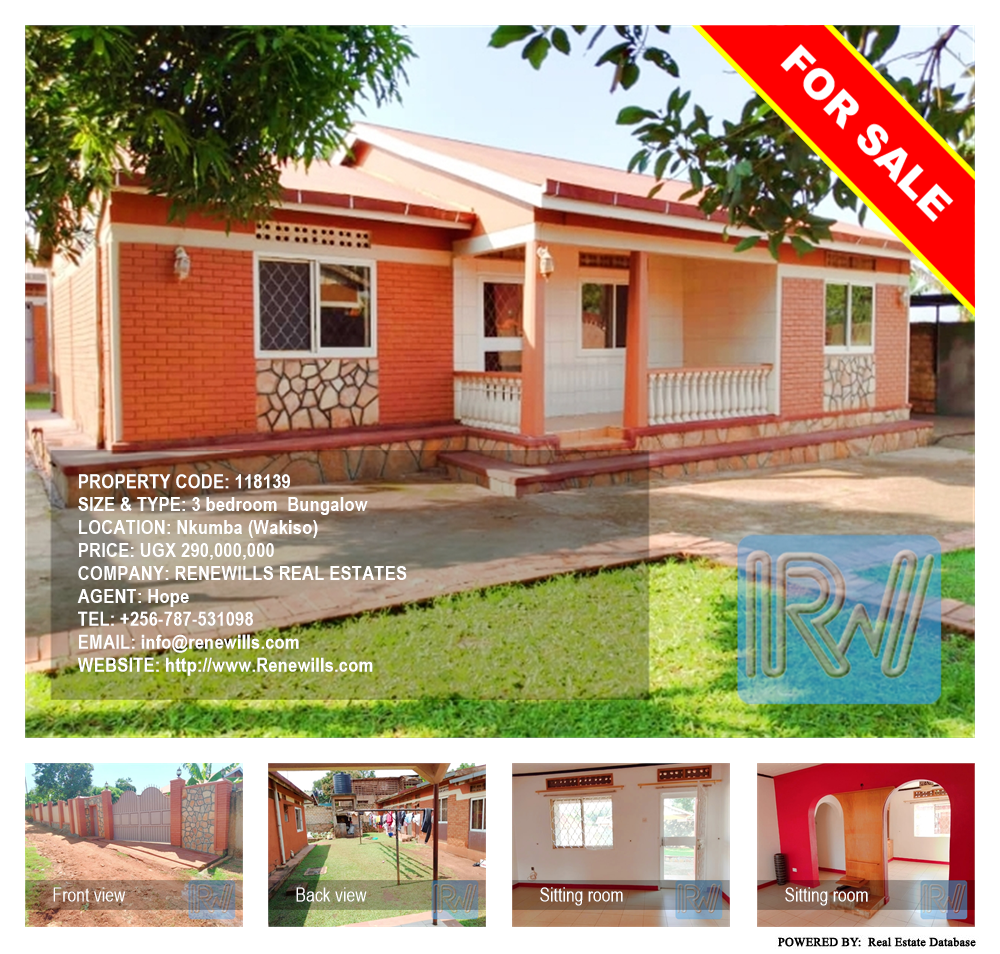 3 bedroom Bungalow  for sale in Nkumba Wakiso Uganda, code: 118139