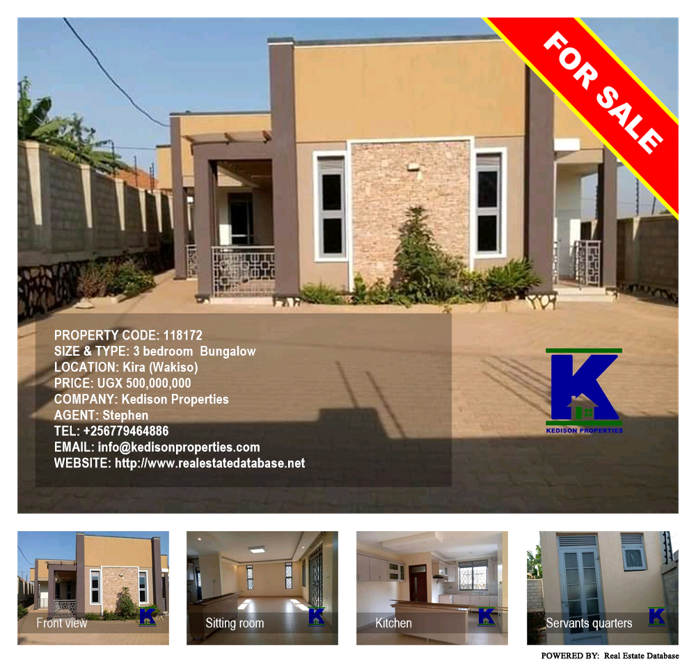 3 bedroom Bungalow  for sale in Kira Wakiso Uganda, code: 118172