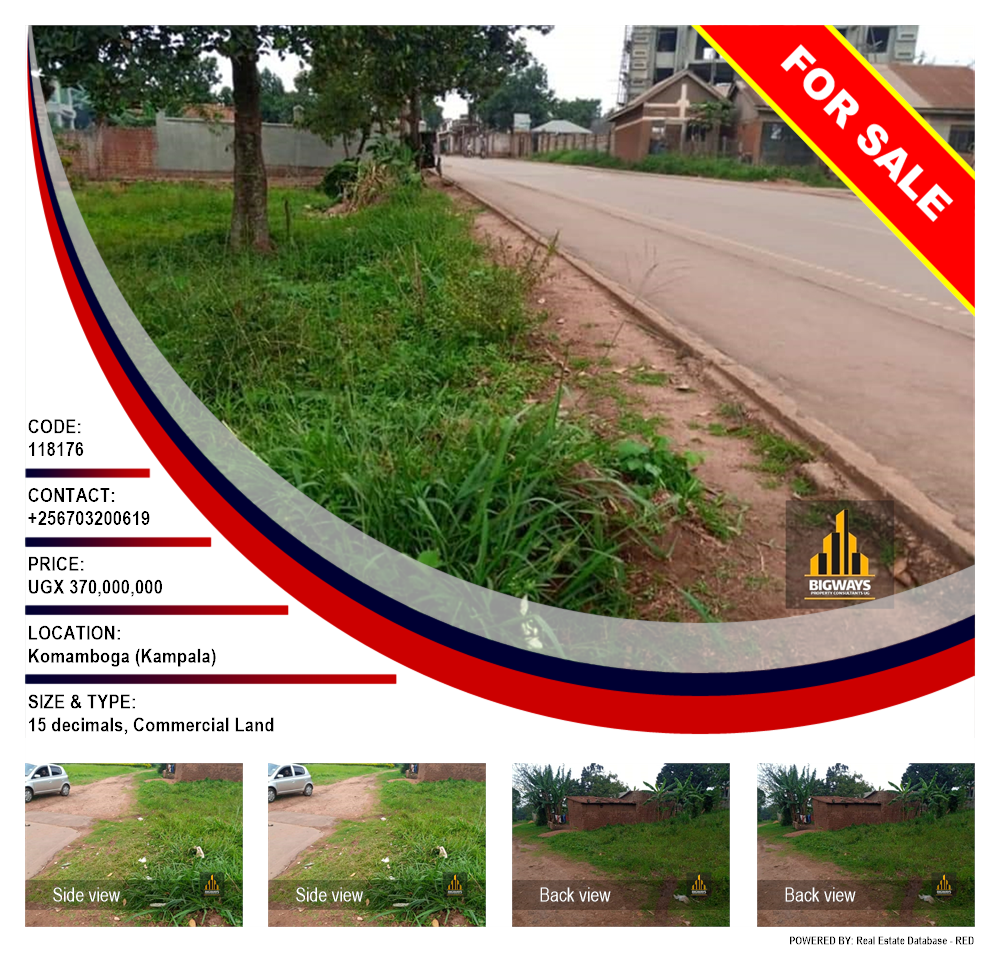 Commercial Land  for sale in Komamboga Kampala Uganda, code: 118176