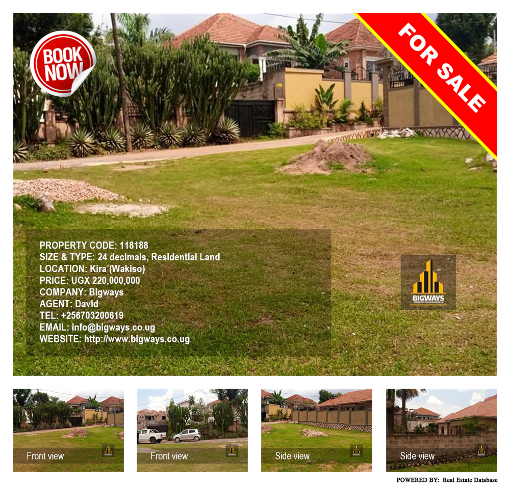 Residential Land  for sale in Kira Wakiso Uganda, code: 118188