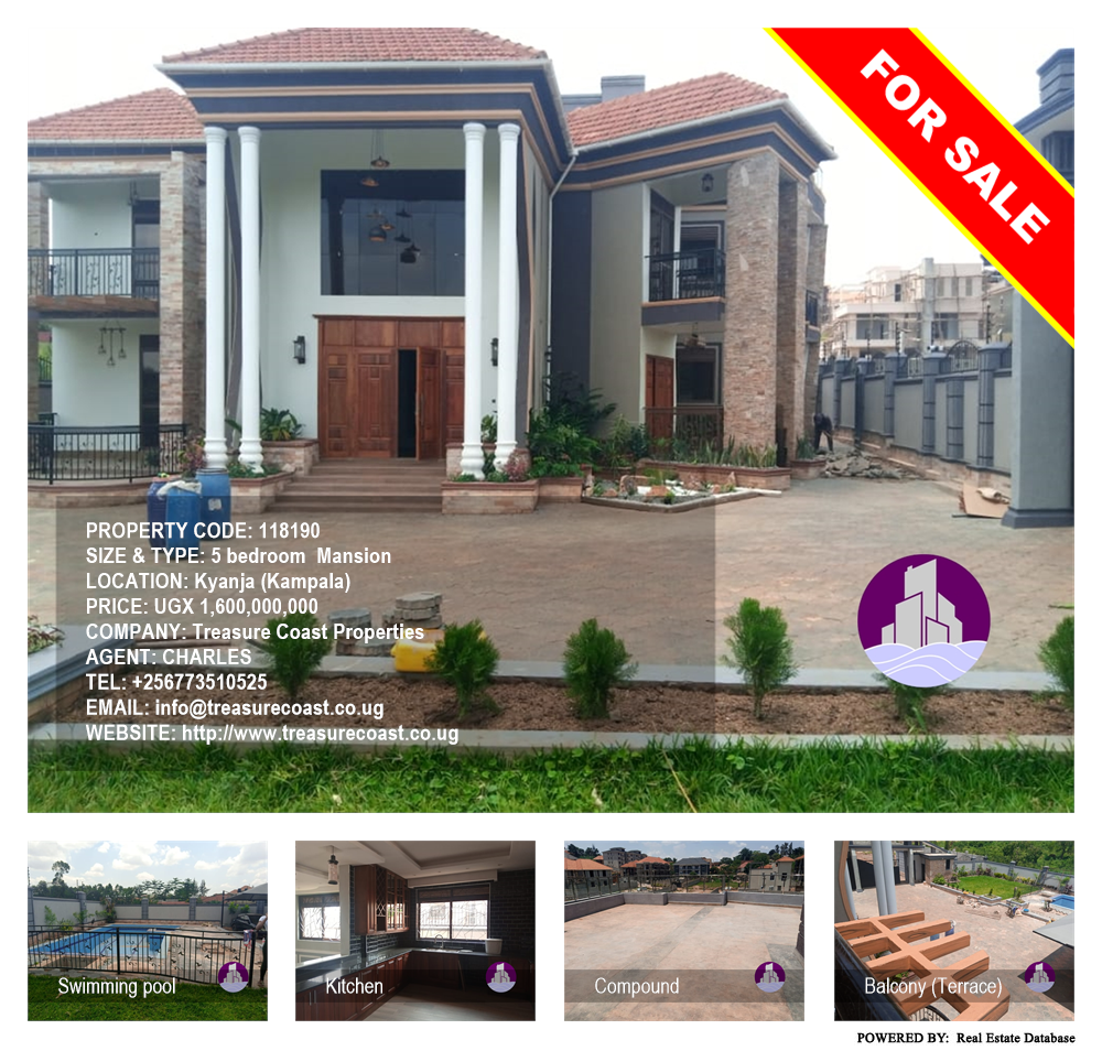 5 bedroom Mansion  for sale in Kyanja Kampala Uganda, code: 118190