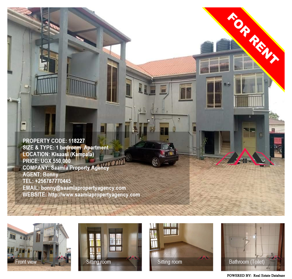 1 bedroom Apartment  for rent in Kisaasi Kampala Uganda, code: 118227
