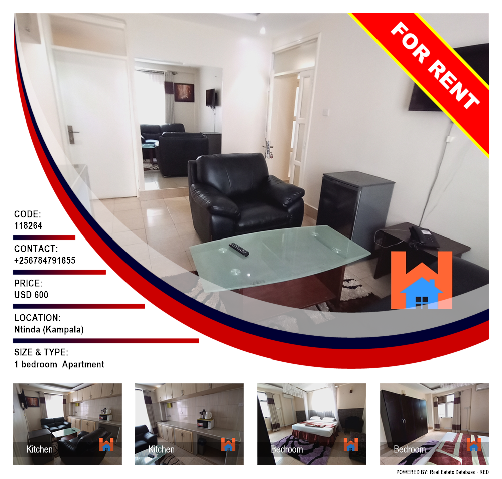 1 bedroom Apartment  for rent in Ntinda Kampala Uganda, code: 118264