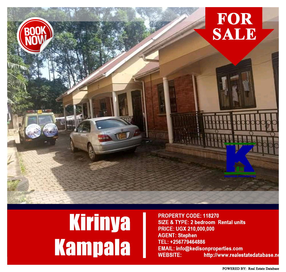 2 bedroom Rental units  for sale in Kirinya Kampala Uganda, code: 118270