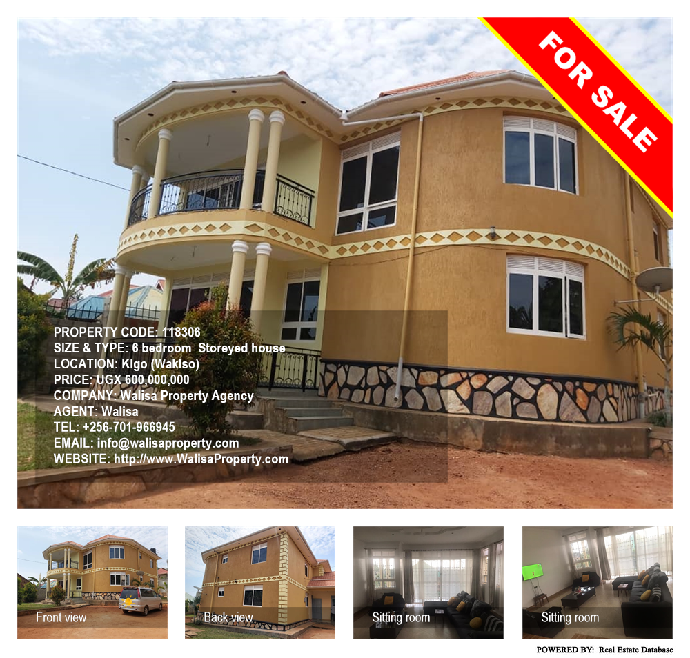 6 bedroom Storeyed house  for sale in Kigo Wakiso Uganda, code: 118306