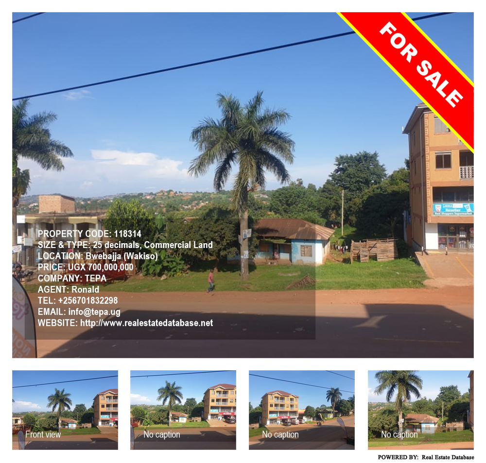Commercial Land  for sale in Bwebajja Wakiso Uganda, code: 118314