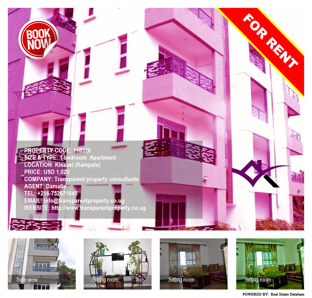 1 bedroom Apartment  for rent in Kisaasi Kampala Uganda, code: 118326