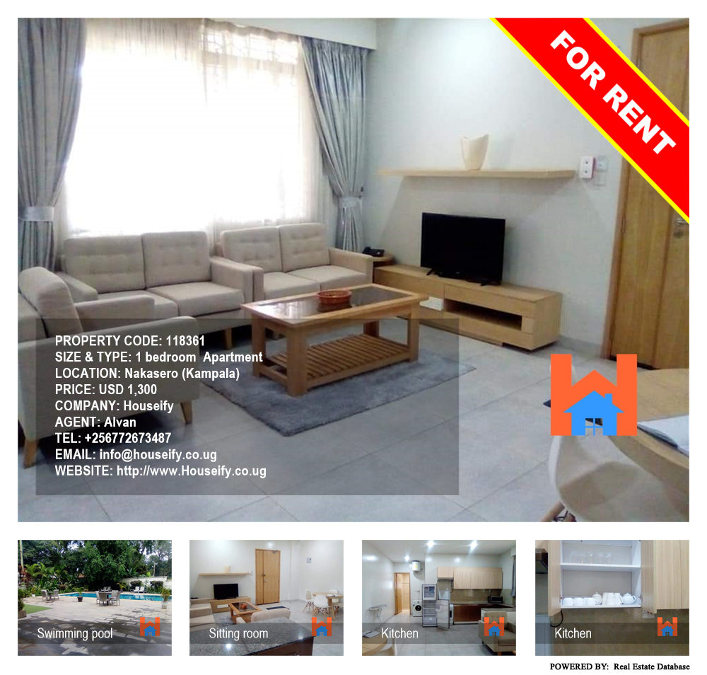 1 bedroom Apartment  for rent in Nakasero Kampala Uganda, code: 118361