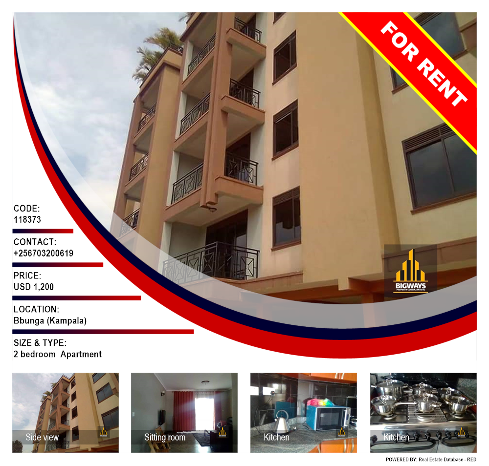2 bedroom Apartment  for rent in Bbunga Kampala Uganda, code: 118373