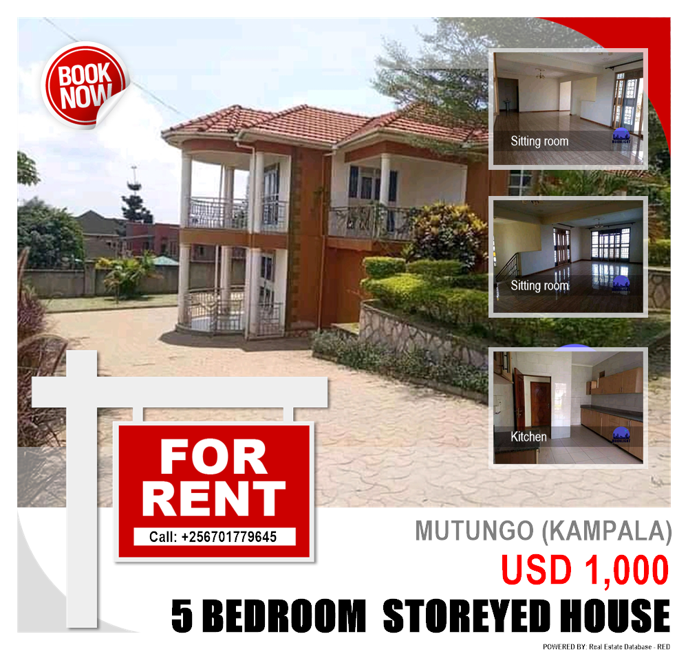 5 bedroom Storeyed house  for rent in Mutungo Kampala Uganda, code: 118427