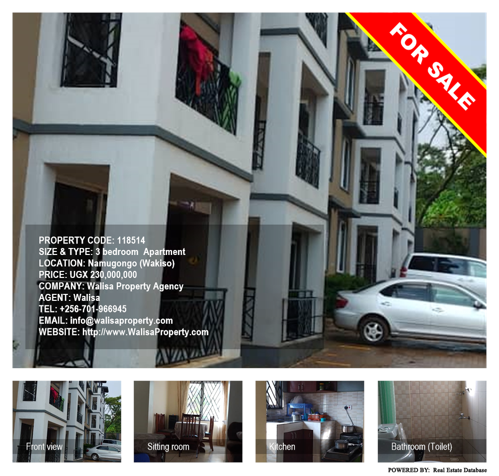 3 bedroom Apartment  for sale in Namugongo Wakiso Uganda, code: 118514