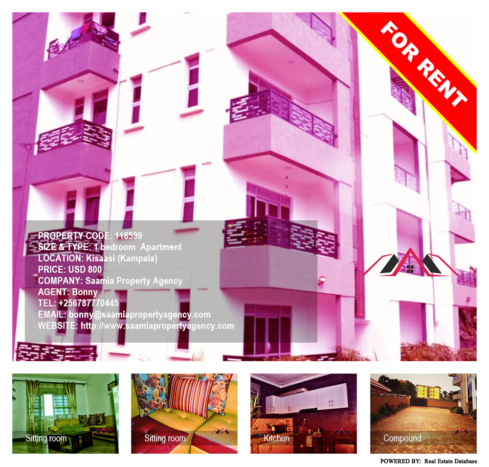1 bedroom Apartment  for rent in Kisaasi Kampala Uganda, code: 118599