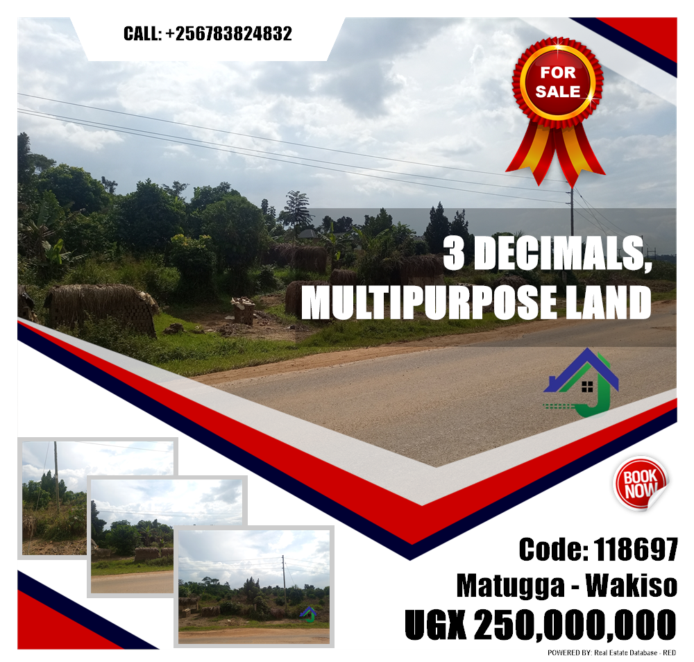 Multipurpose Land  for sale in Matugga Wakiso Uganda, code: 118697