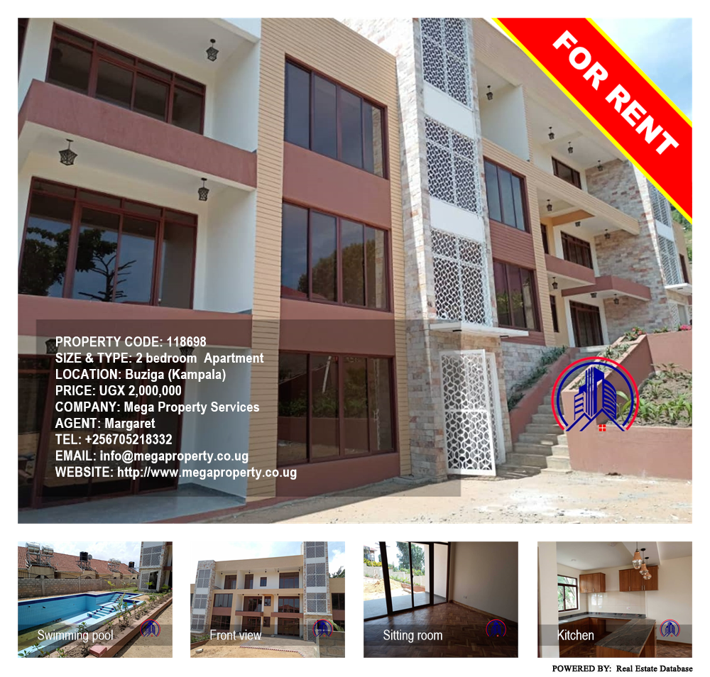 2 bedroom Apartment  for rent in Buziga Kampala Uganda, code: 118698