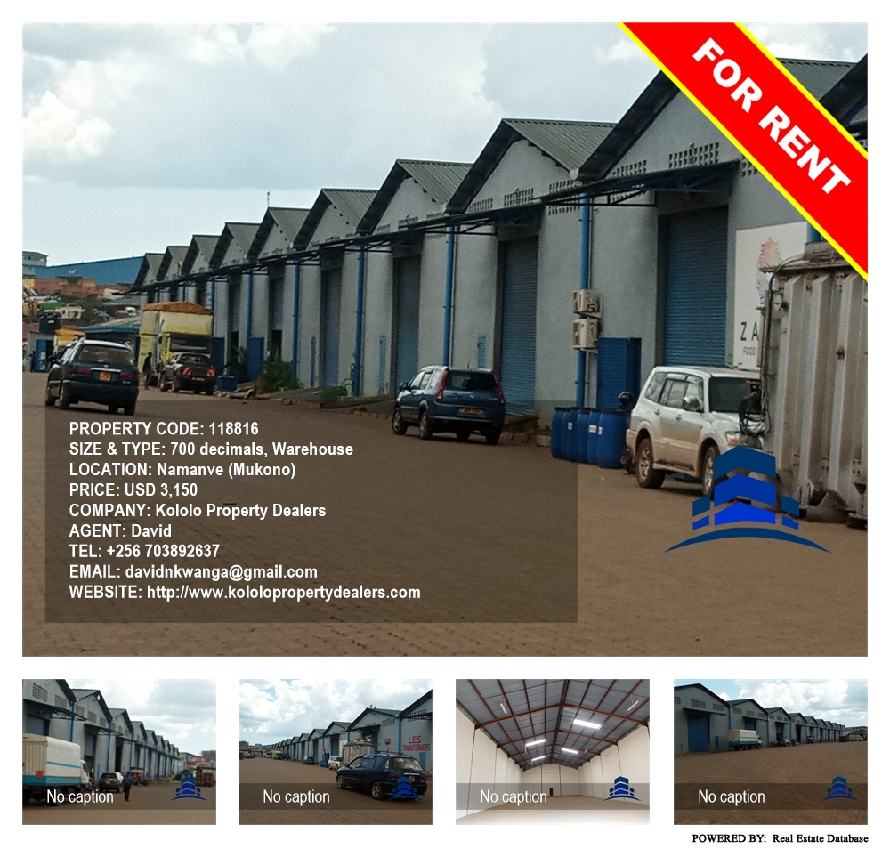 Warehouse  for rent in Namanve Mukono Uganda, code: 118816