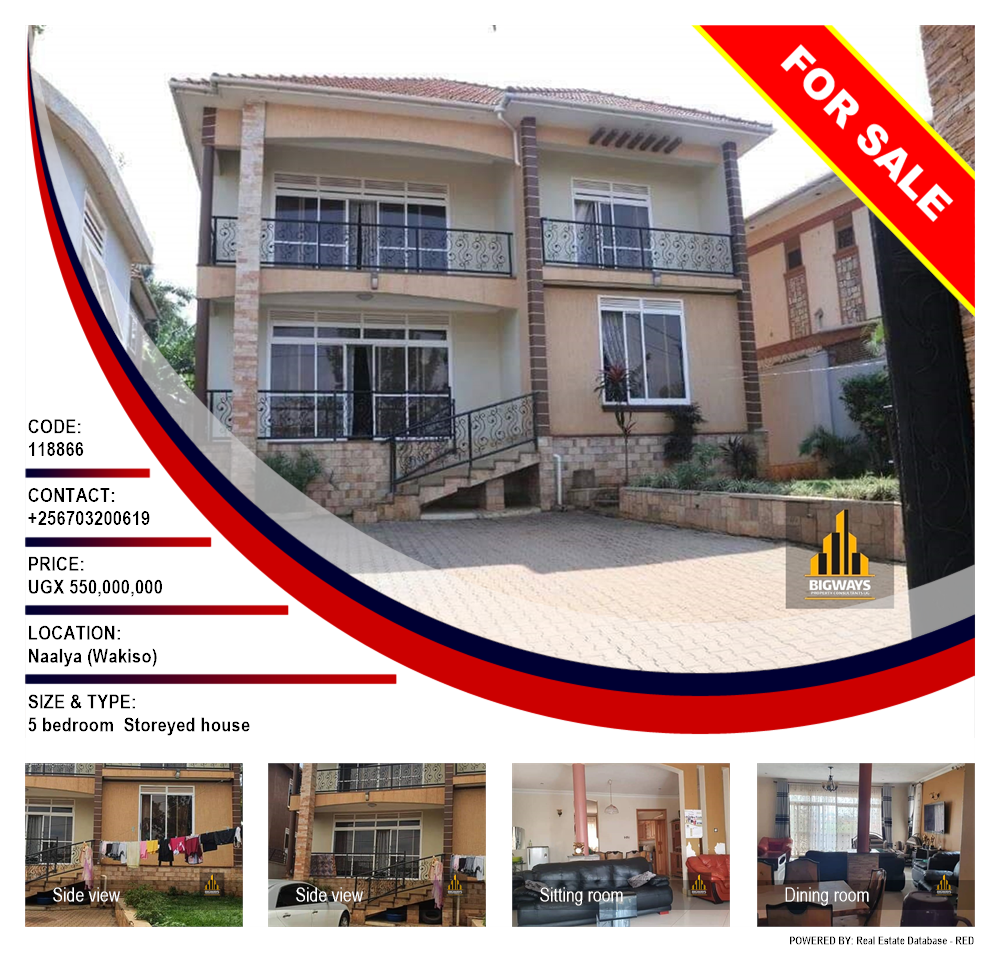 5 bedroom Storeyed house  for sale in Naalya Wakiso Uganda, code: 118866
