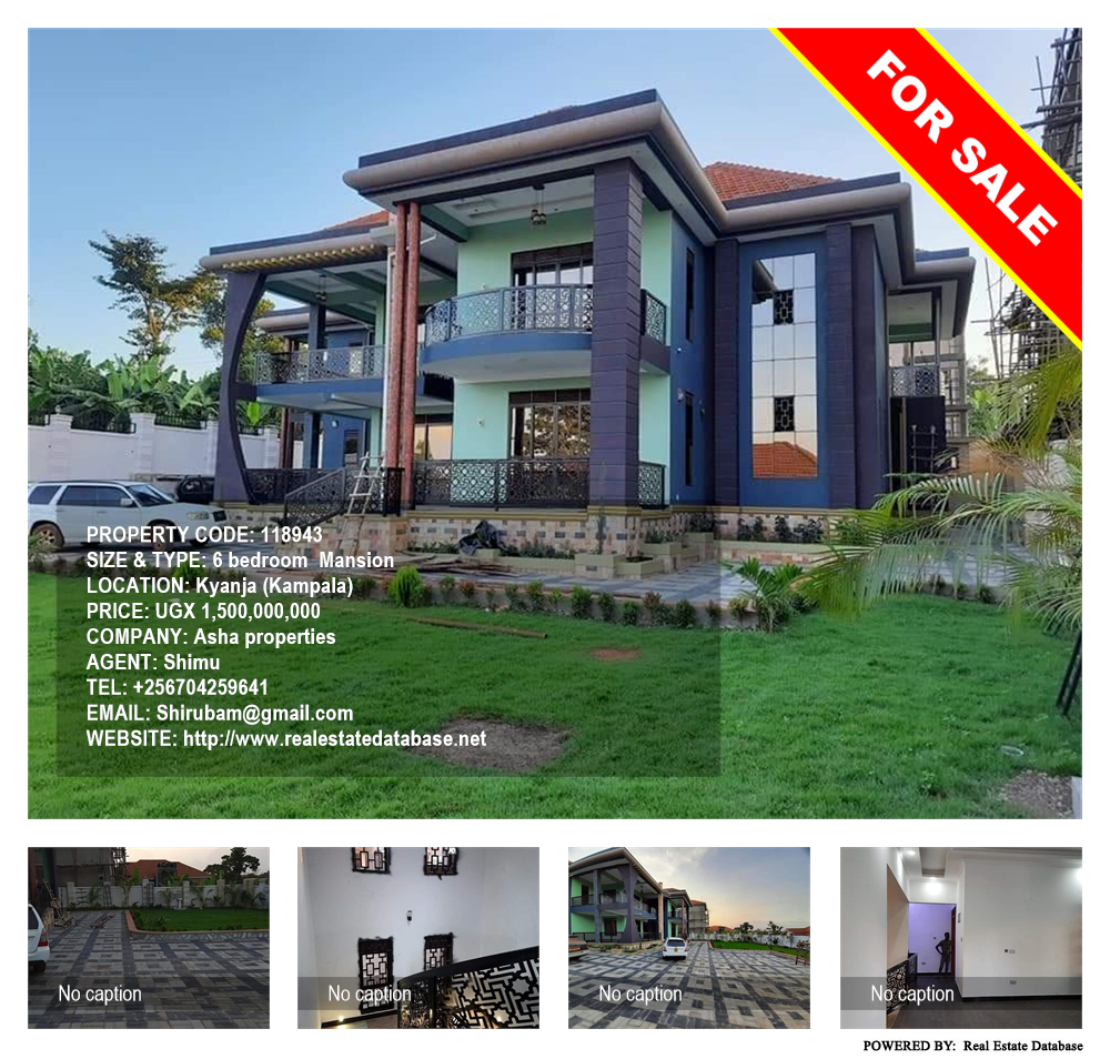 6 bedroom Mansion  for sale in Kyanja Kampala Uganda, code: 118943