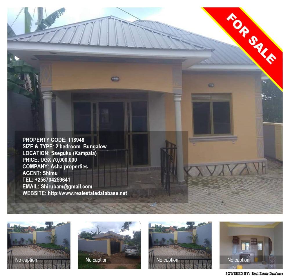 2 bedroom Bungalow  for sale in Seguku Kampala Uganda, code: 118948