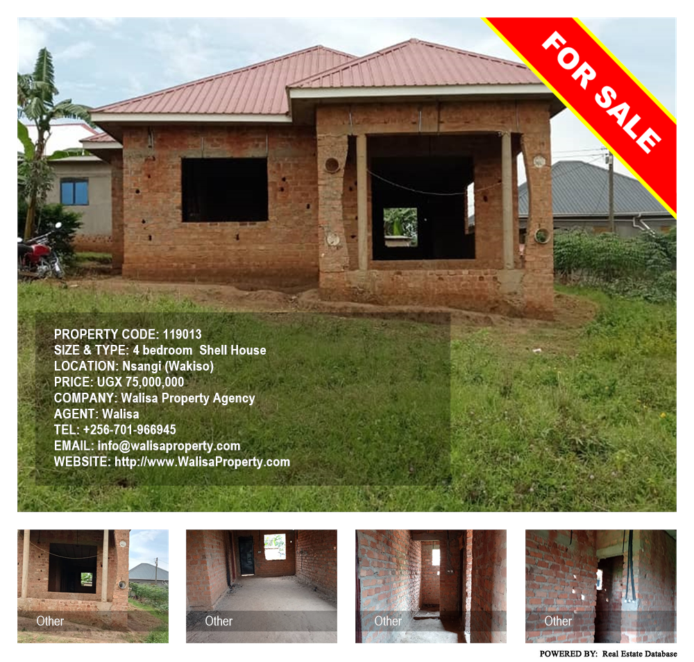 4 bedroom Shell House  for sale in Nsangi Wakiso Uganda, code: 119013