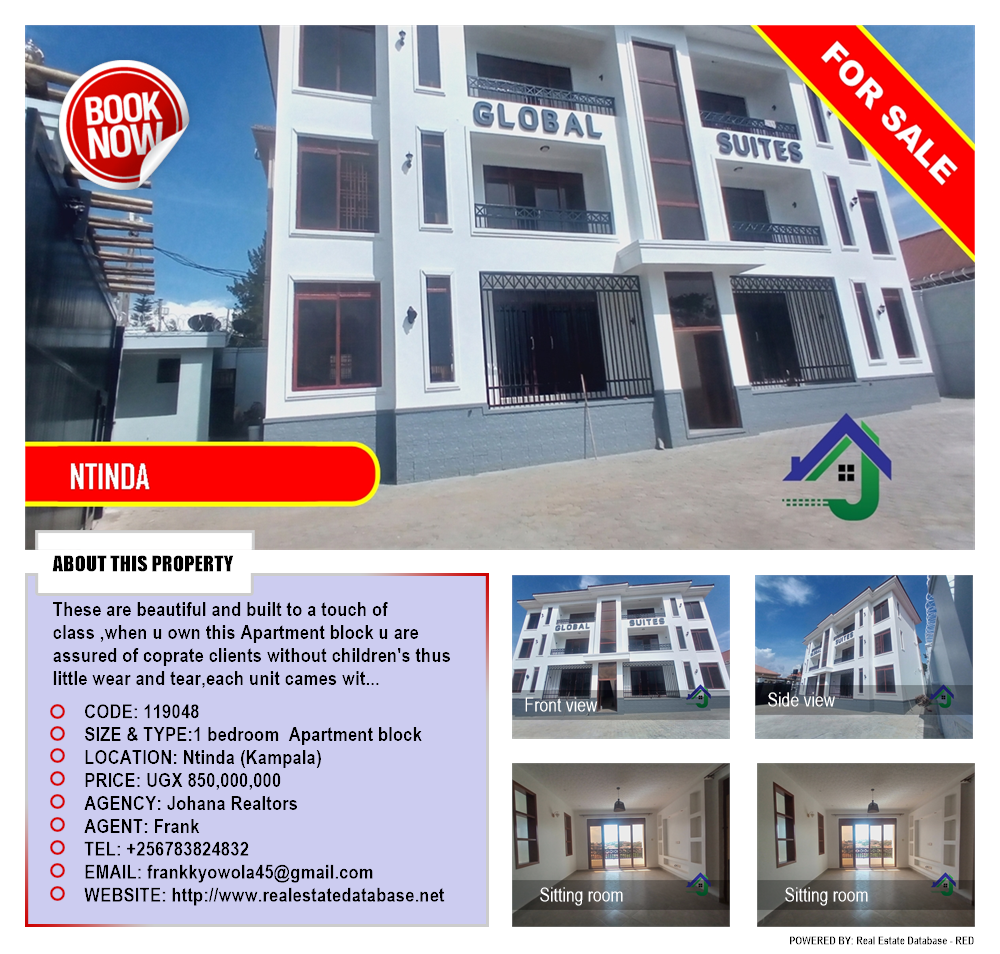 1 bedroom Apartment block  for sale in Ntinda Kampala Uganda, code: 119048